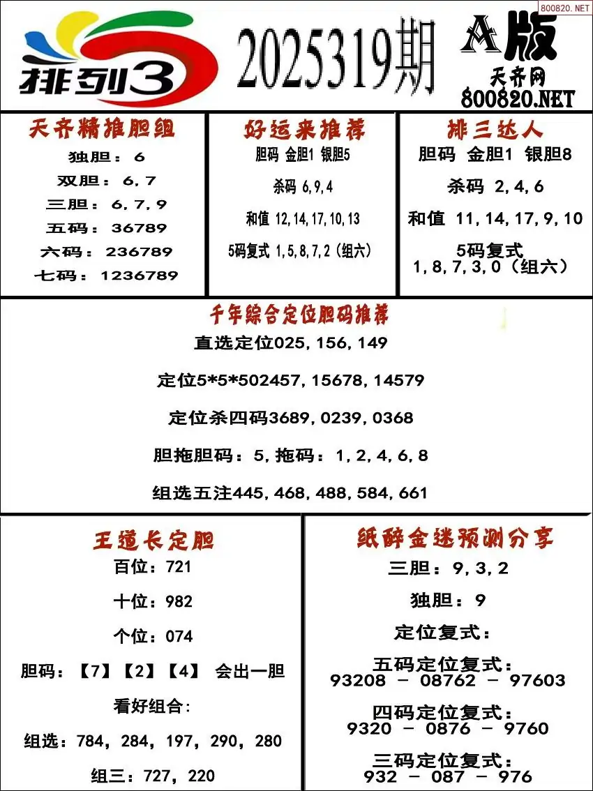 排三专家推荐A版