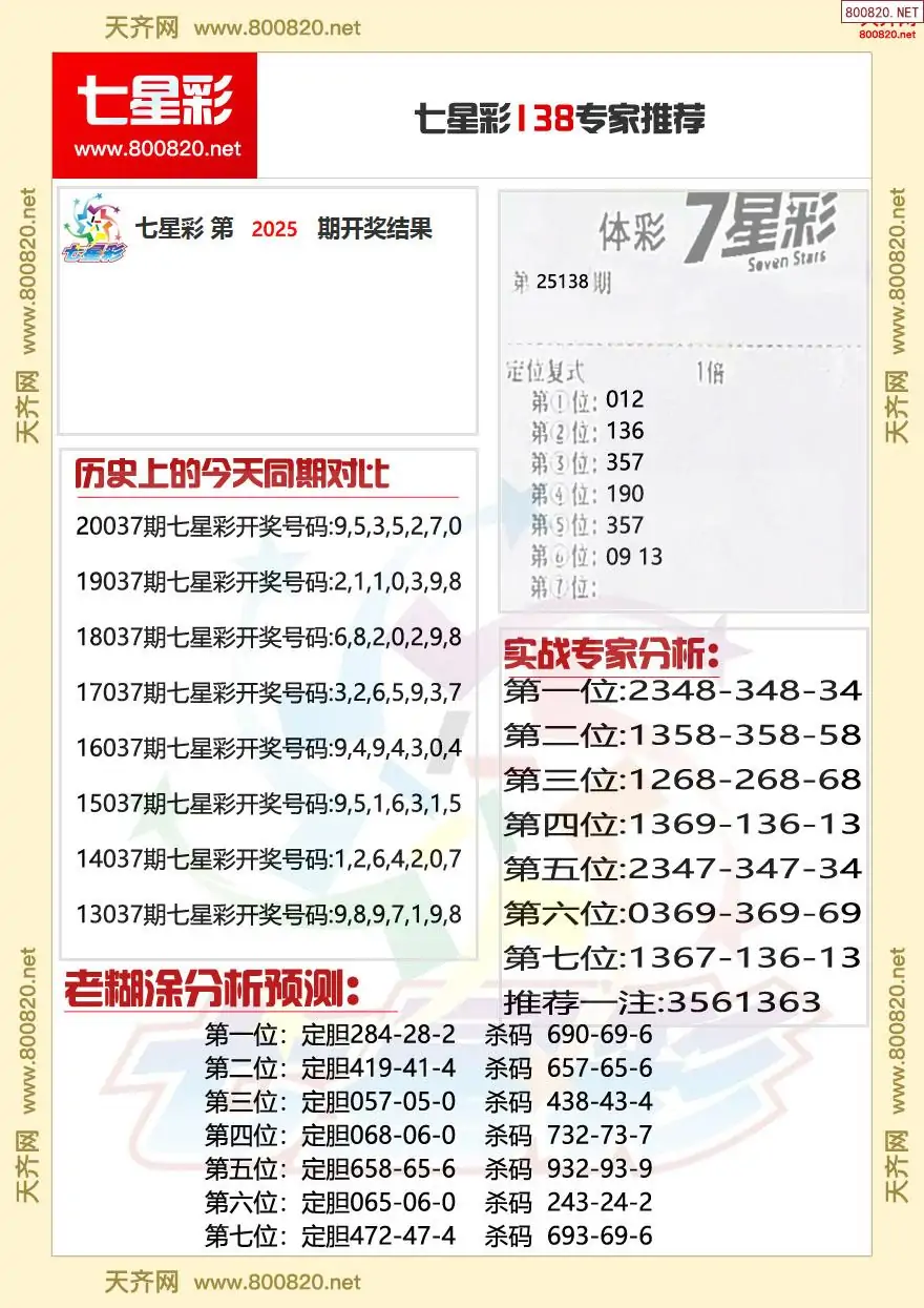 七星彩专家推荐