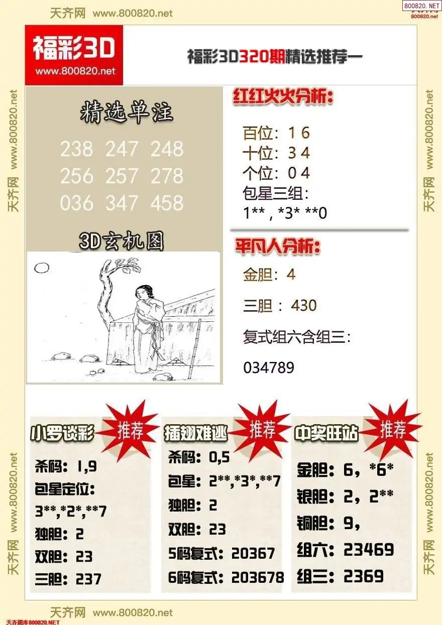 福彩3d精选推荐一