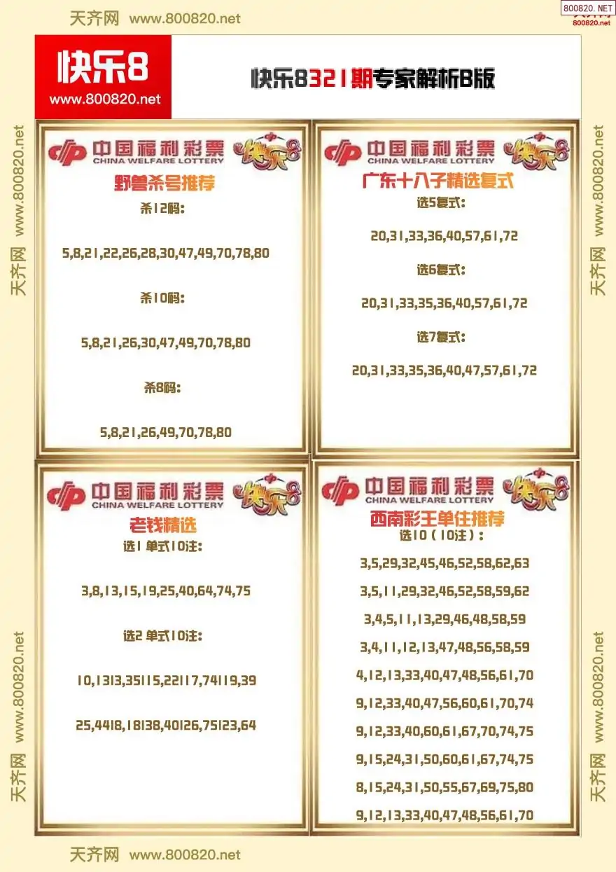 快乐8专家解析B版