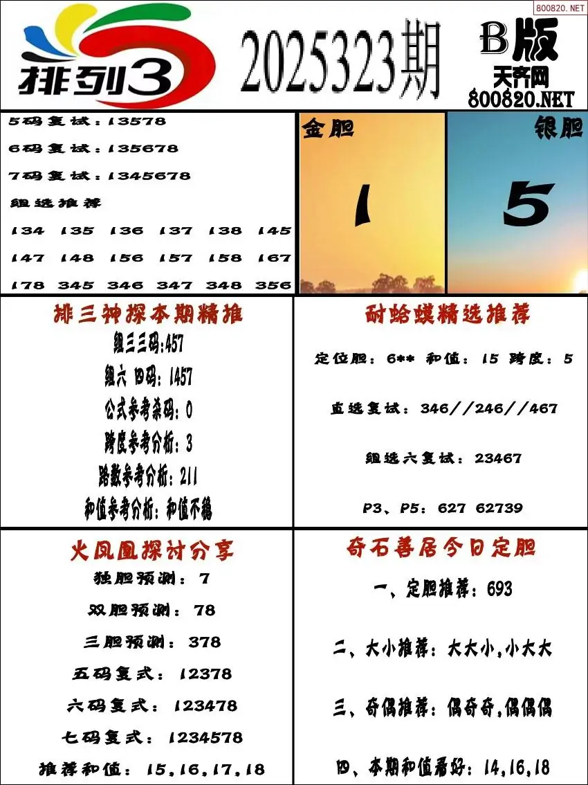 排三专家推荐B版