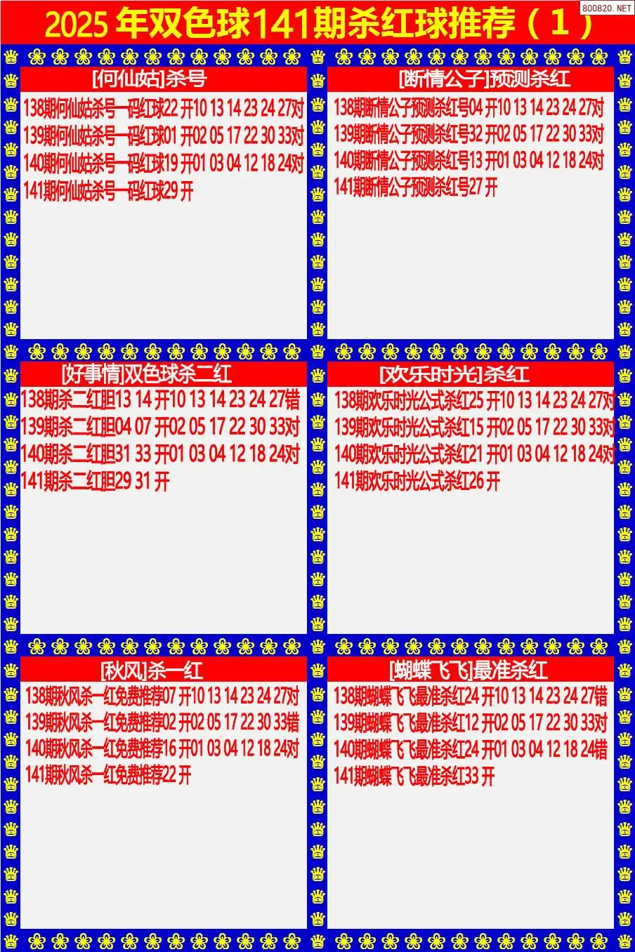 双色球杀红球1版