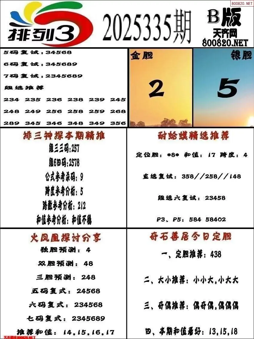 排三专家推荐B版