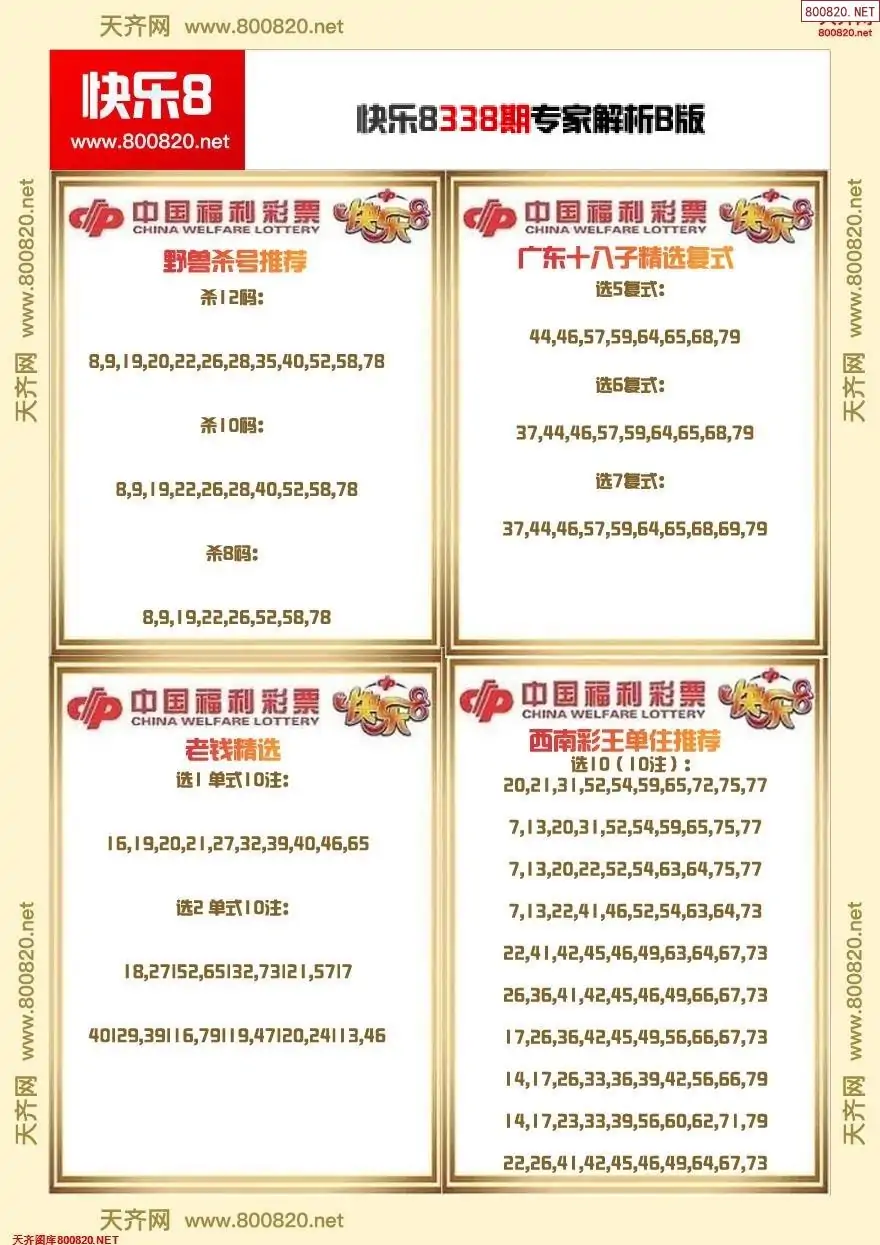 快乐8专家解析B版