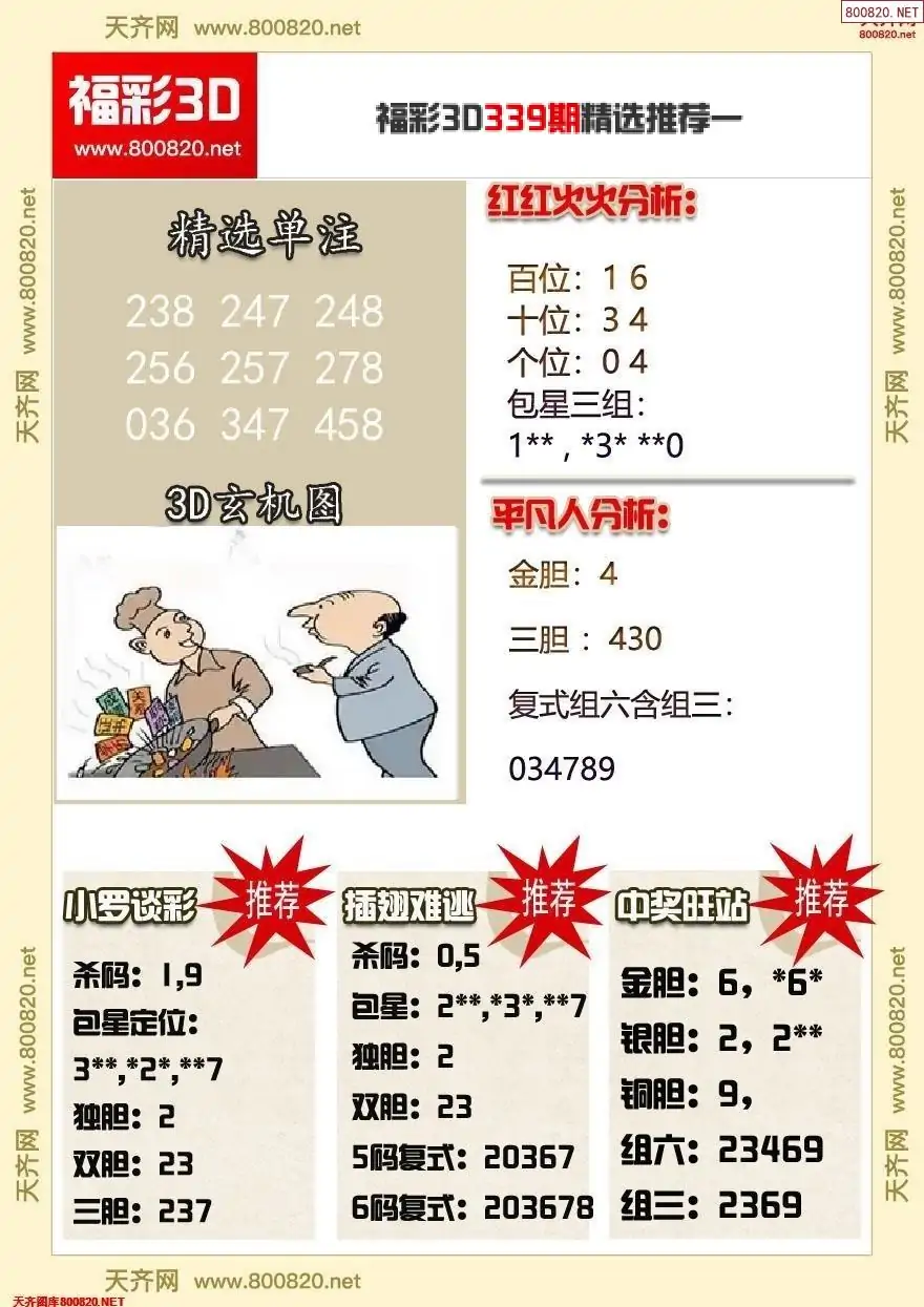 福彩3d精选推荐一