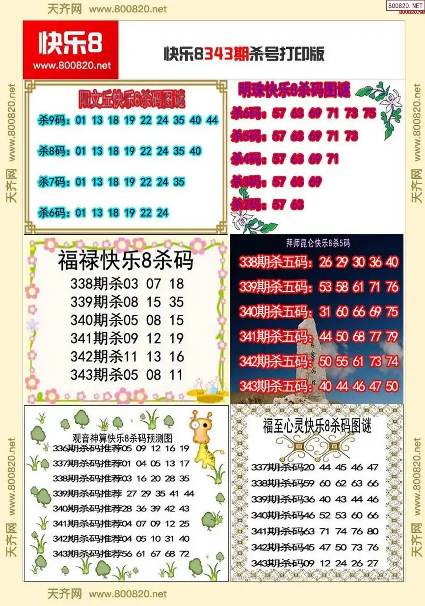 快乐8杀号打印版