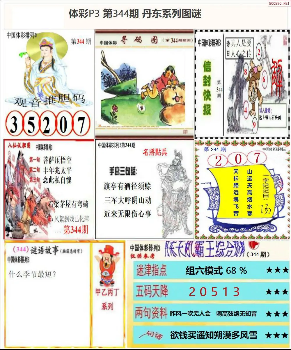 丹东P3系列图谜