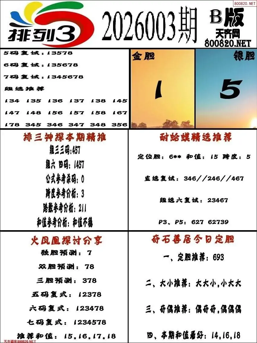 排三专家推荐B版