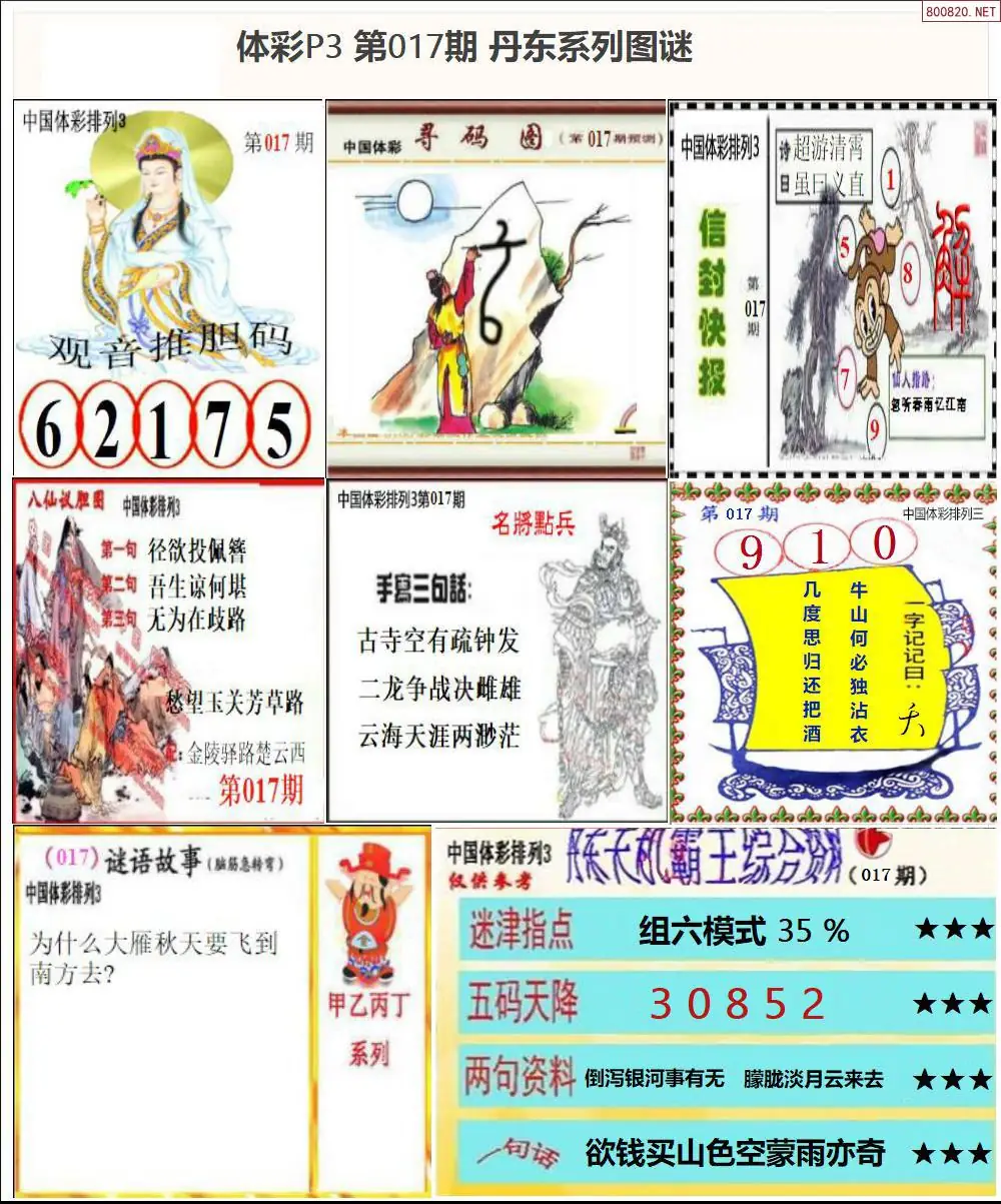 丹东P3系列图谜