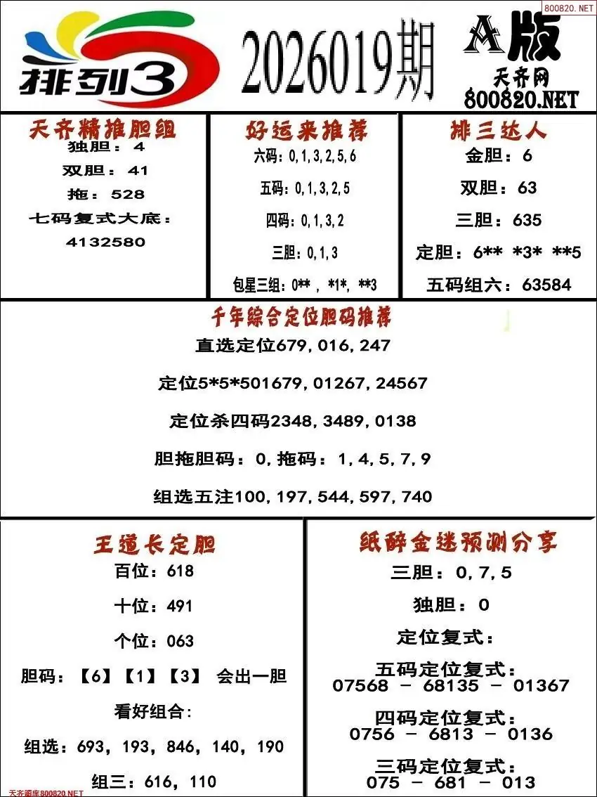 排三专家推荐A版