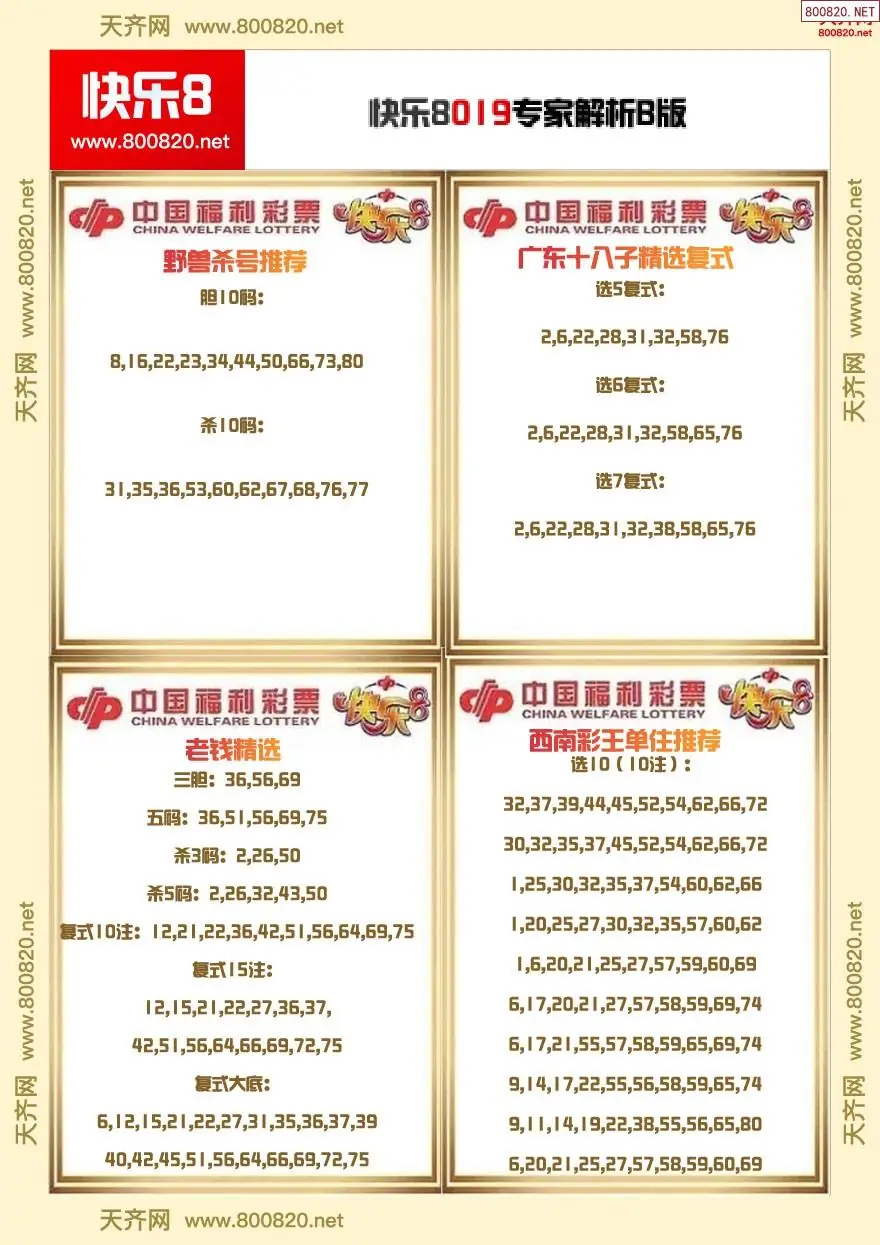 快乐8专家解析B版