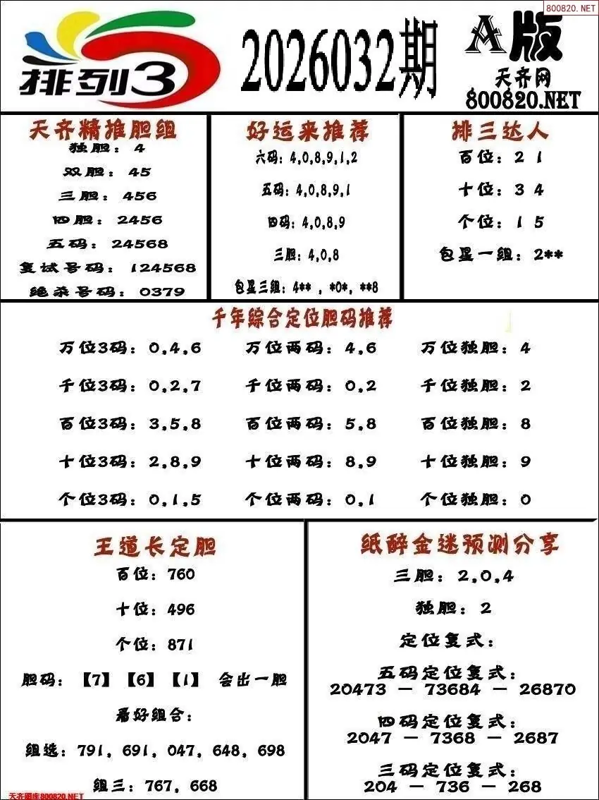 排三专家推荐A版