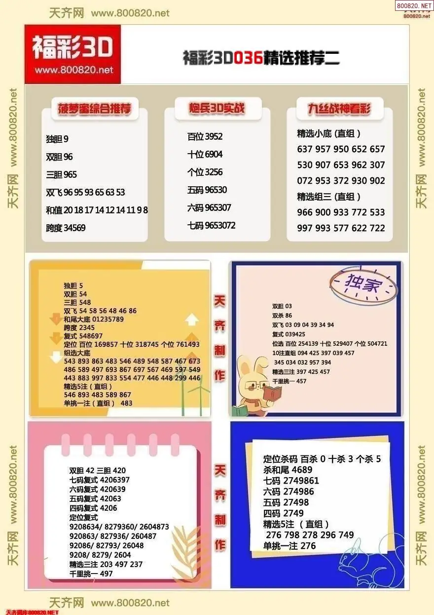 福彩3d精选推荐二