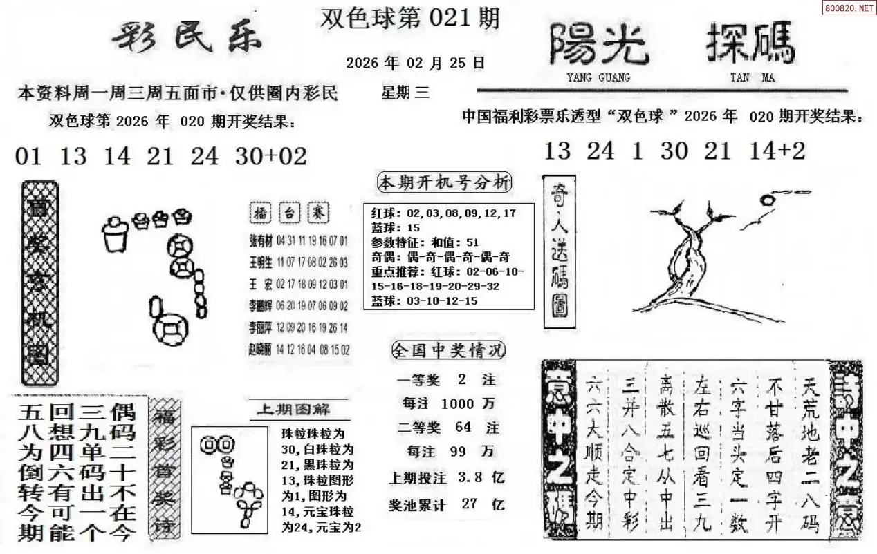 彩民乐+阳光探码图文版