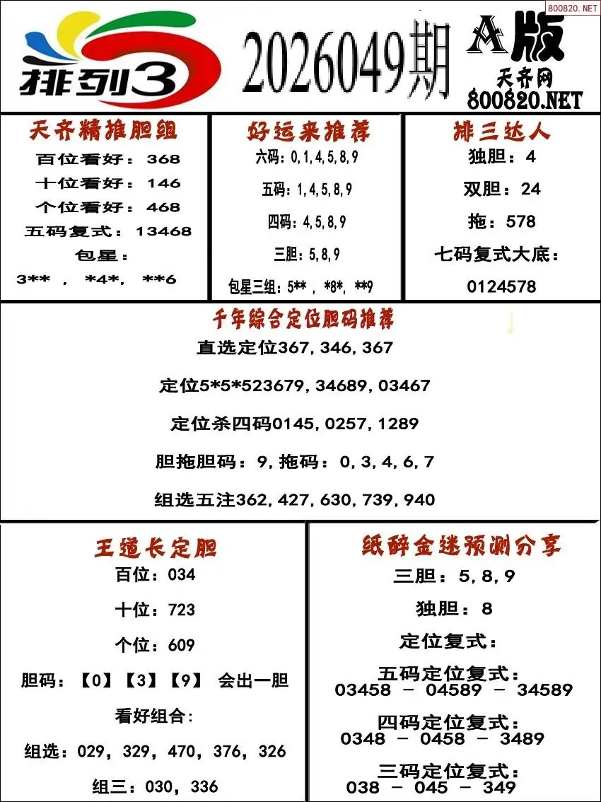 排三专家推荐A版