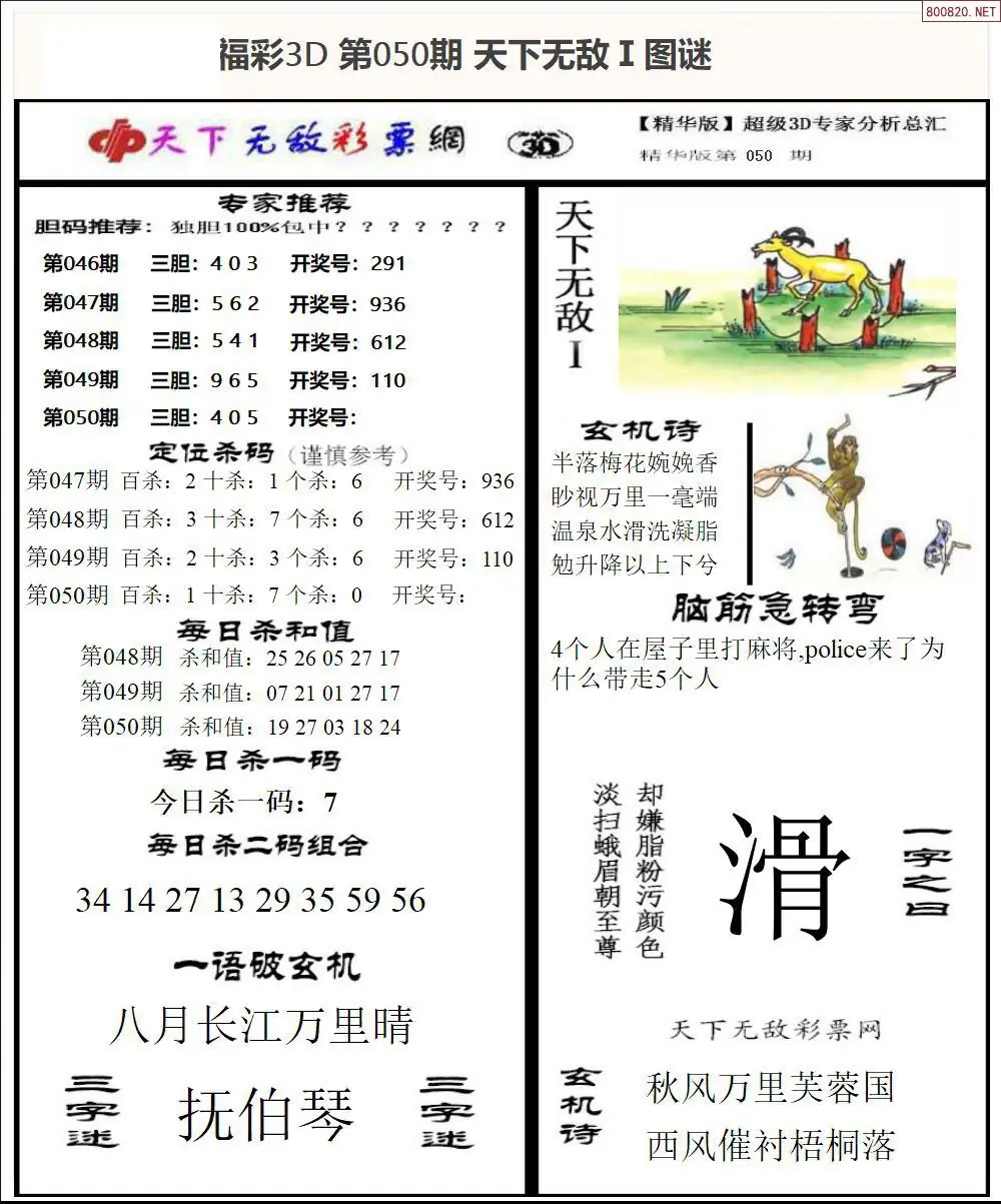 3D天下荐彩1