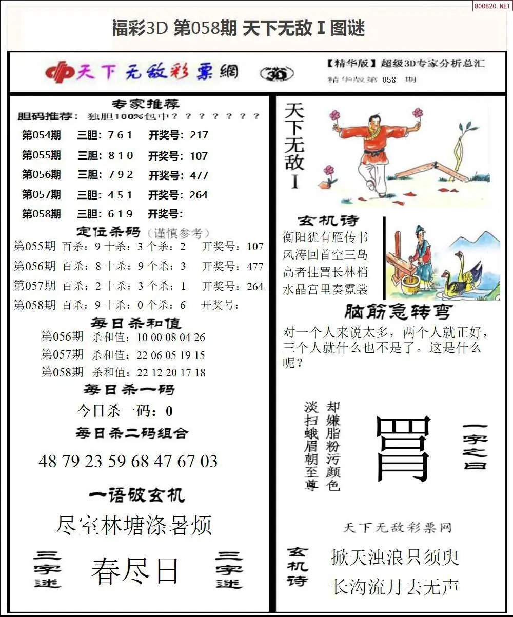 3D天下荐彩1