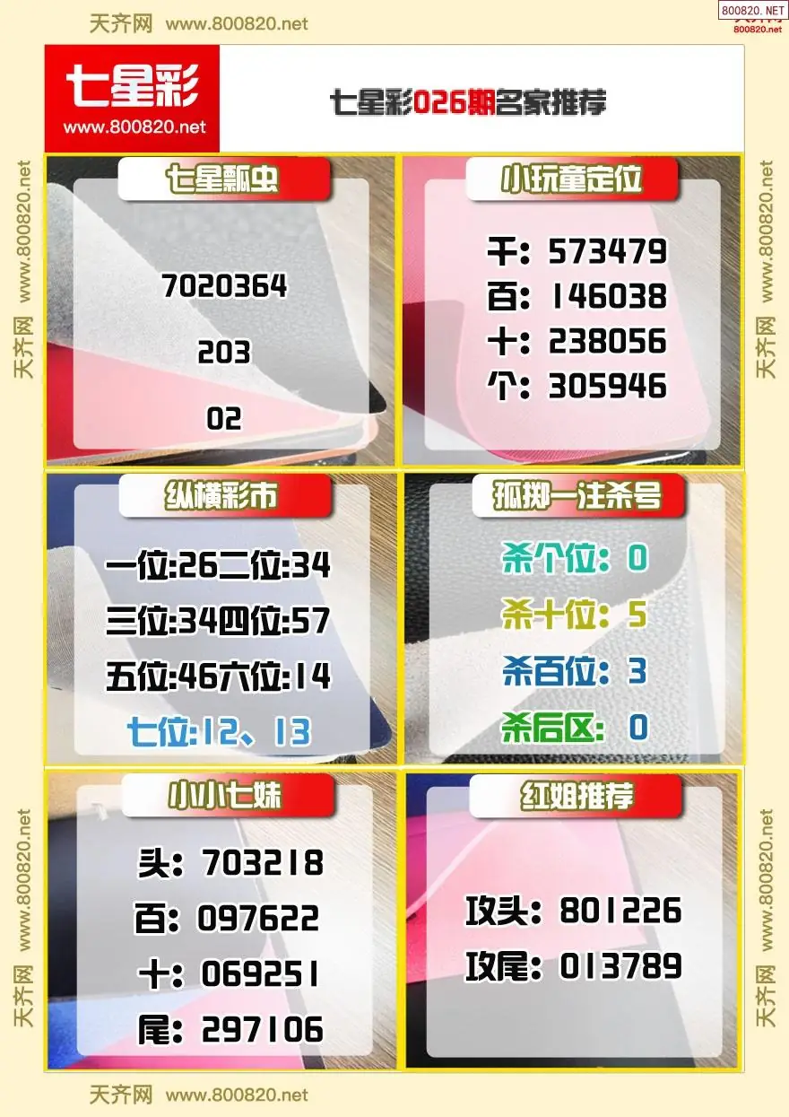 七星彩名家推荐