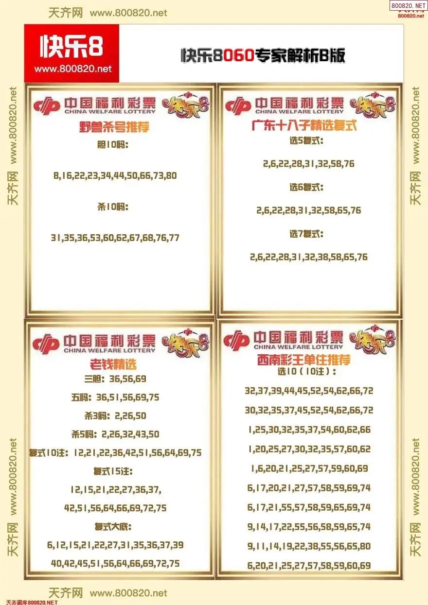 快乐8专家解析B版
