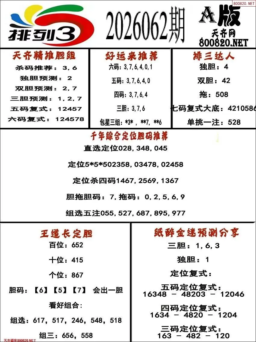 排三专家推荐A版