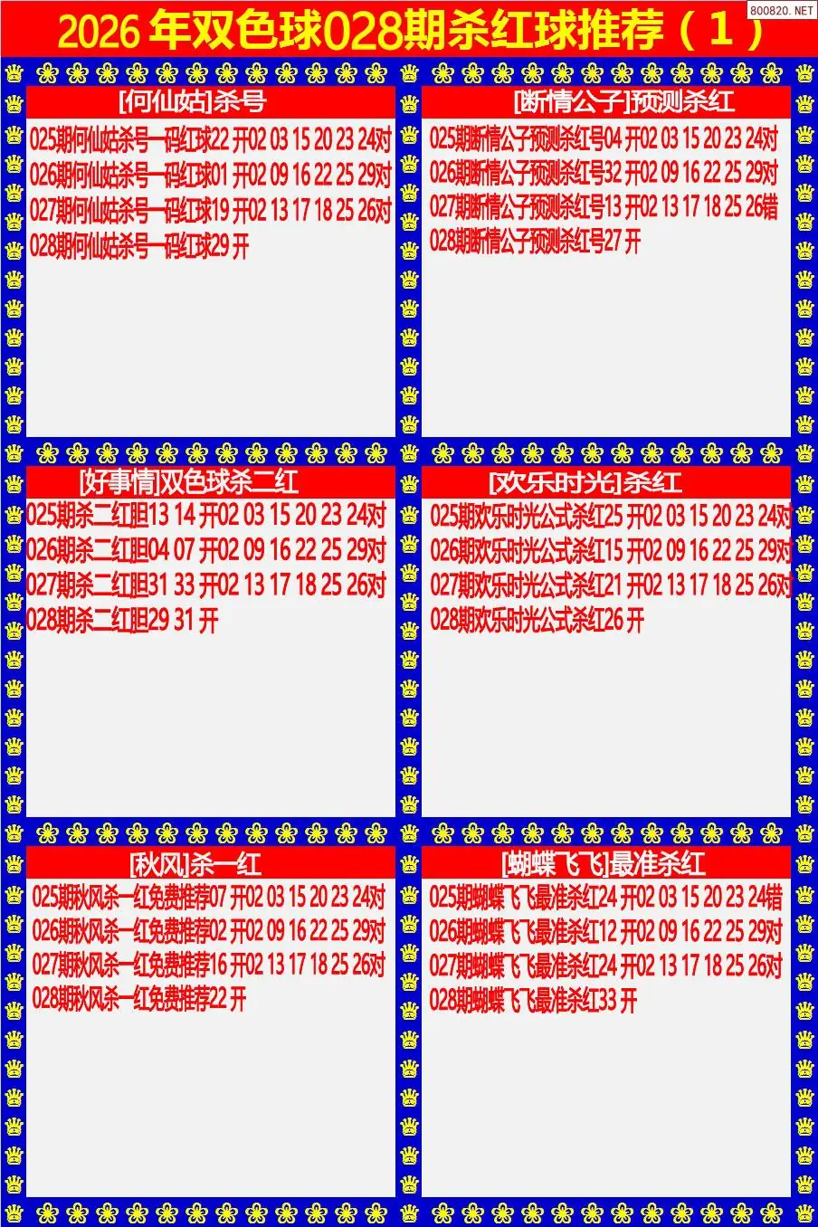 双色球杀红球1版