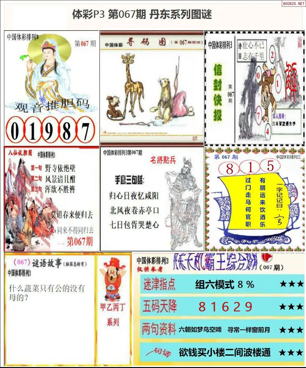 丹东P3系列图谜