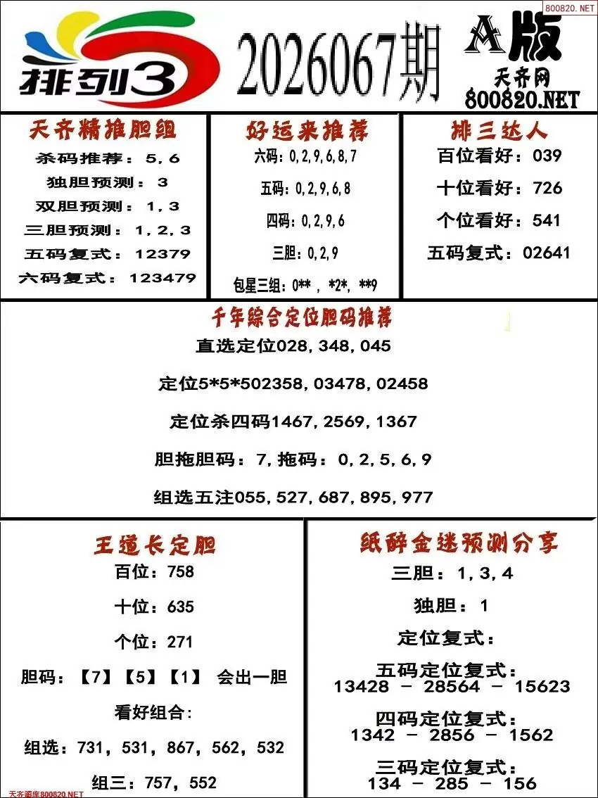 排三专家推荐A版