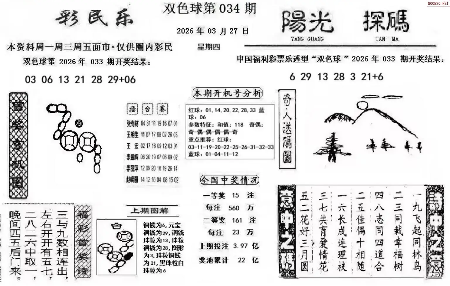 彩民乐+阳光探码图文版