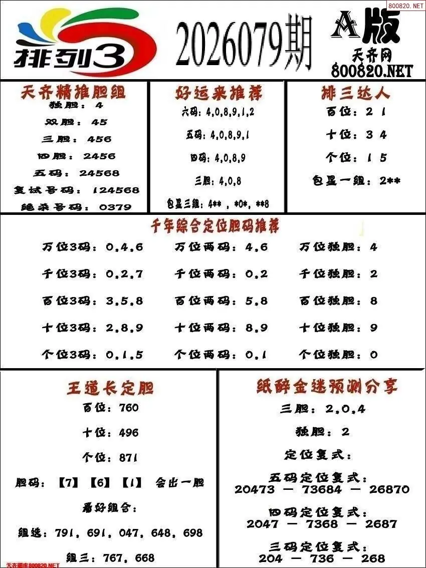 排三专家推荐A版