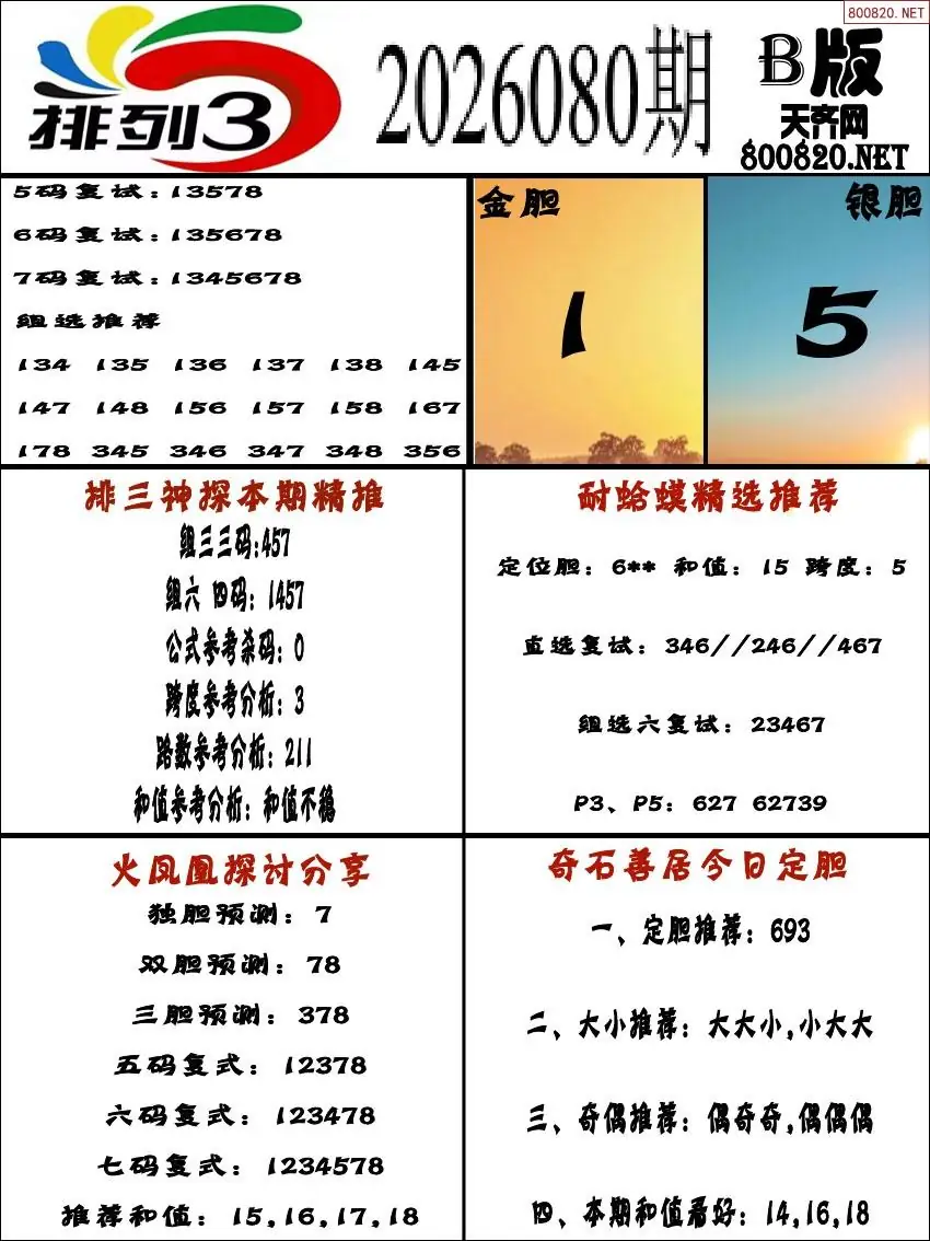 排三专家推荐B版