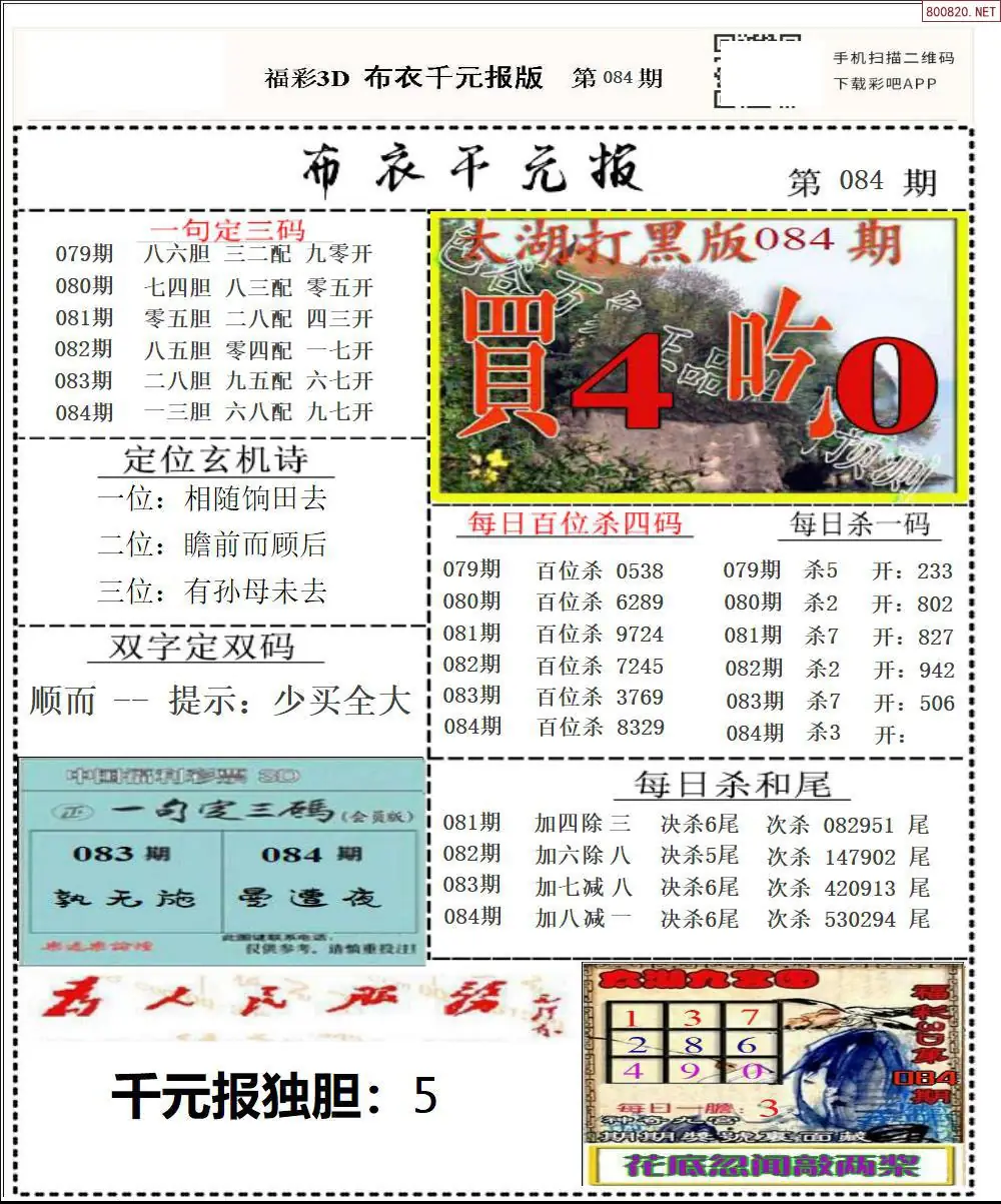 布衣千元报