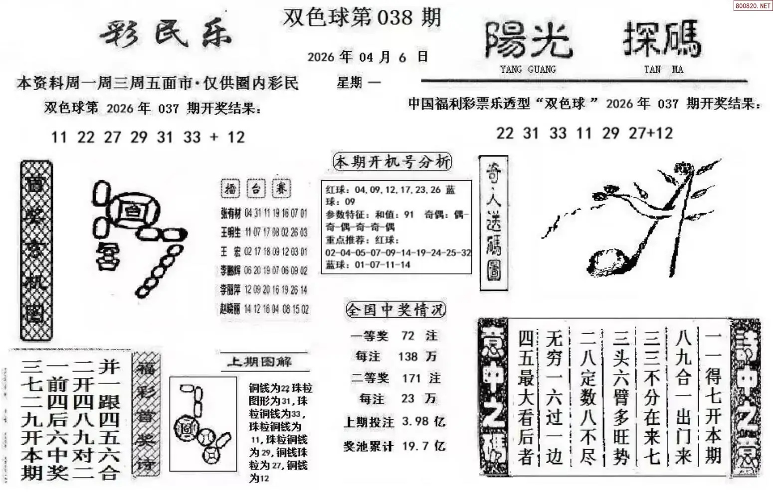 彩民乐+阳光探码图文版