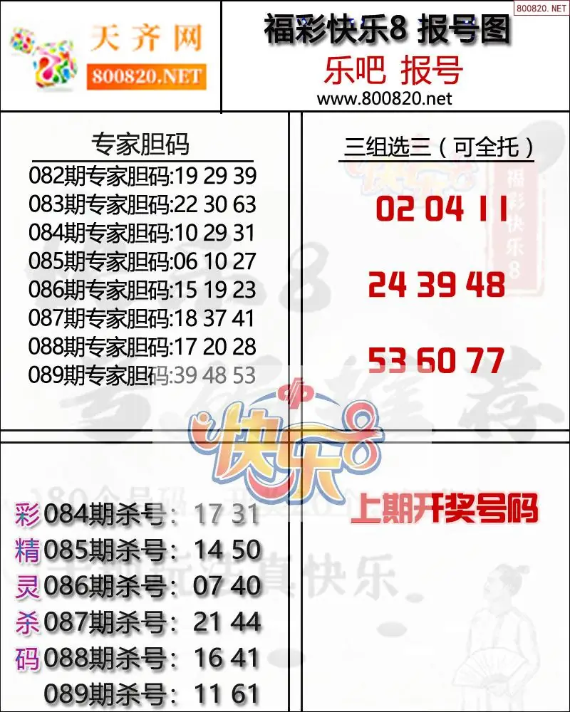 快乐8报号图