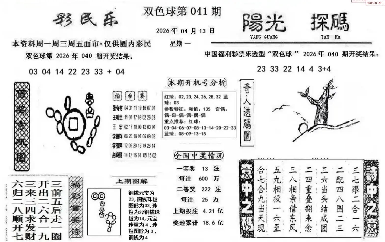彩民乐+阳光探码图文版