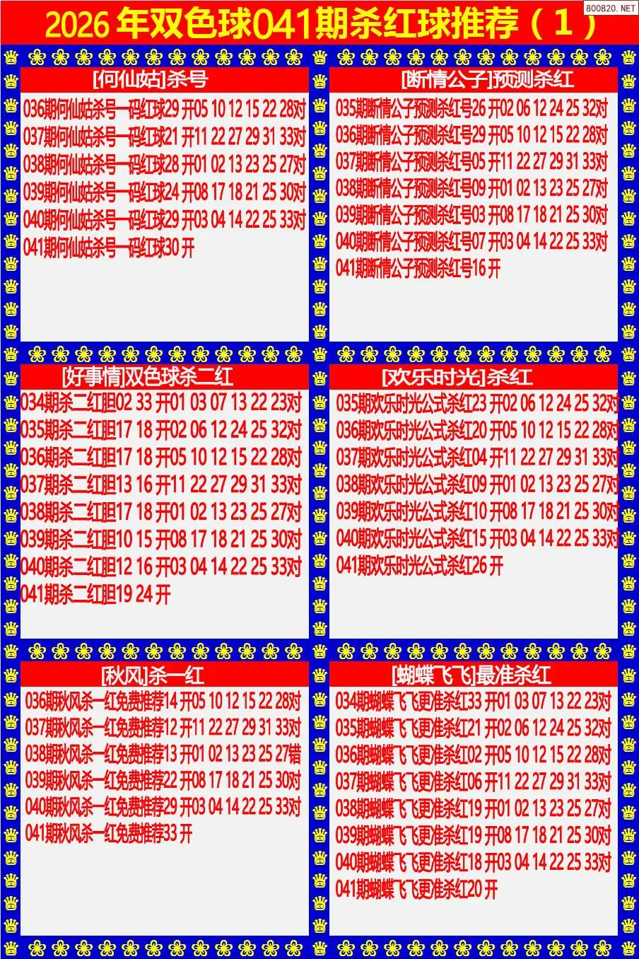 双色球杀红球1版