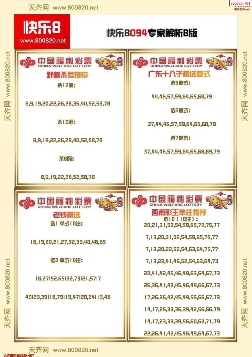 快乐8专家解析B版