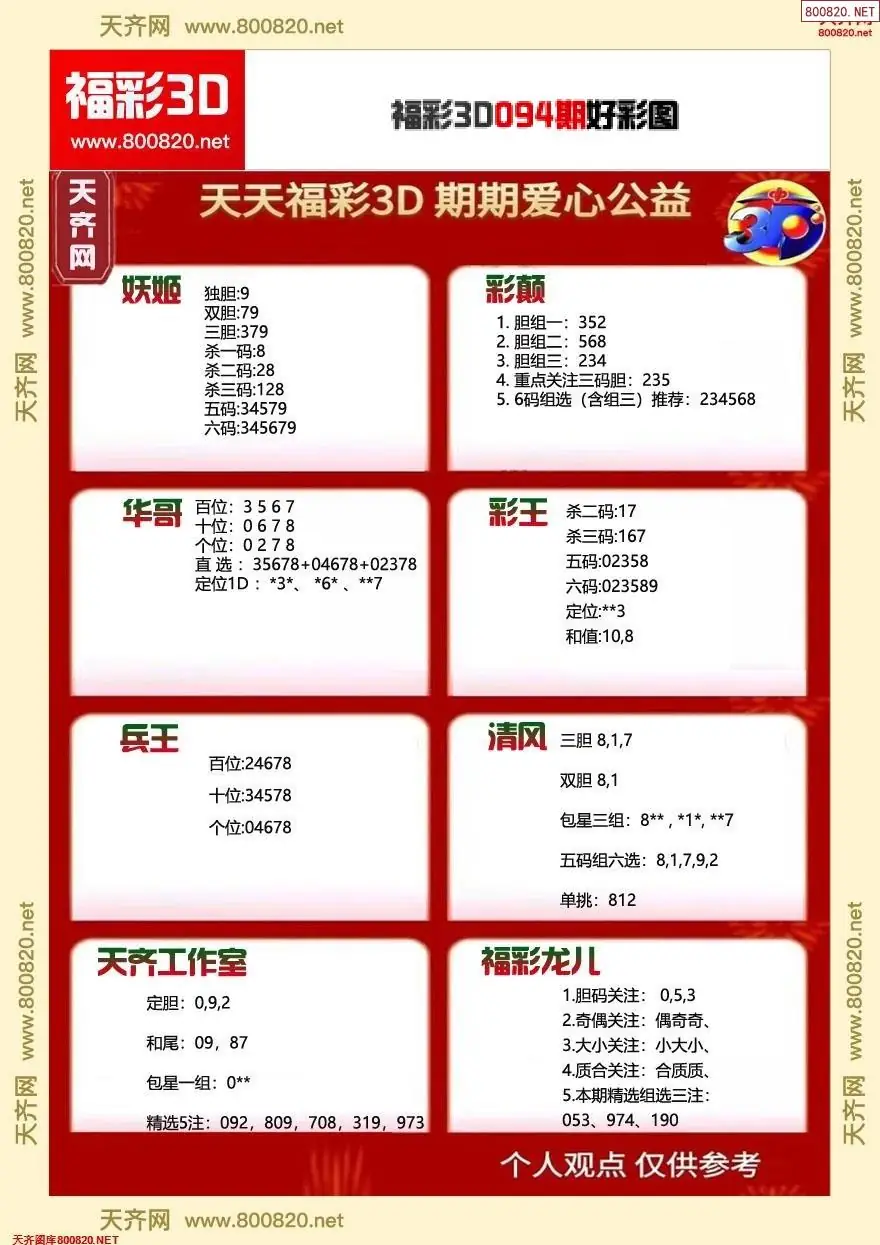 福彩3D好彩图