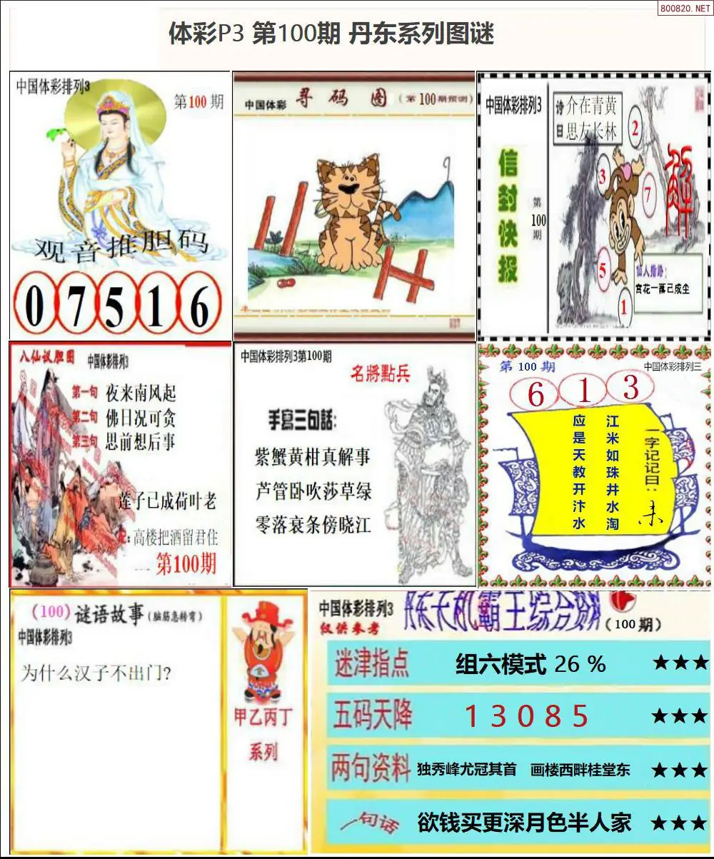 丹东P3系列图谜