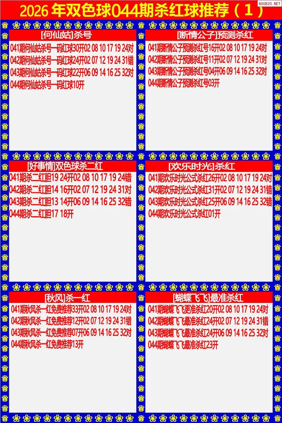 双色球杀红球1版