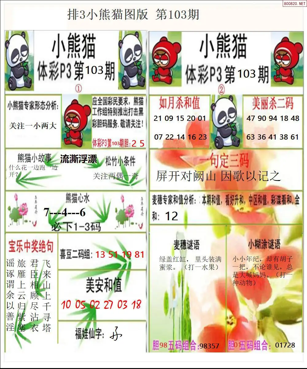 体彩p3小熊猫