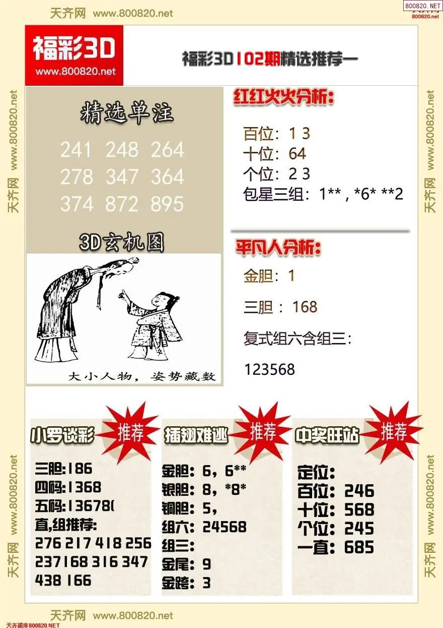 福彩3d精选推荐一