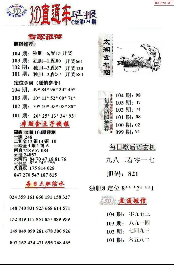 3D直通车3
