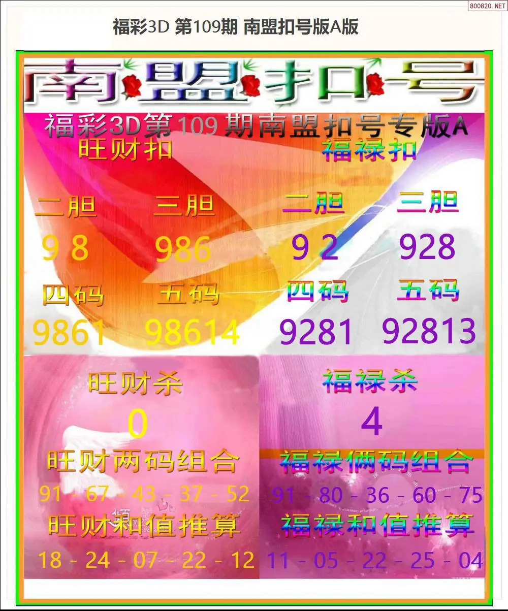 南盟扣号A版