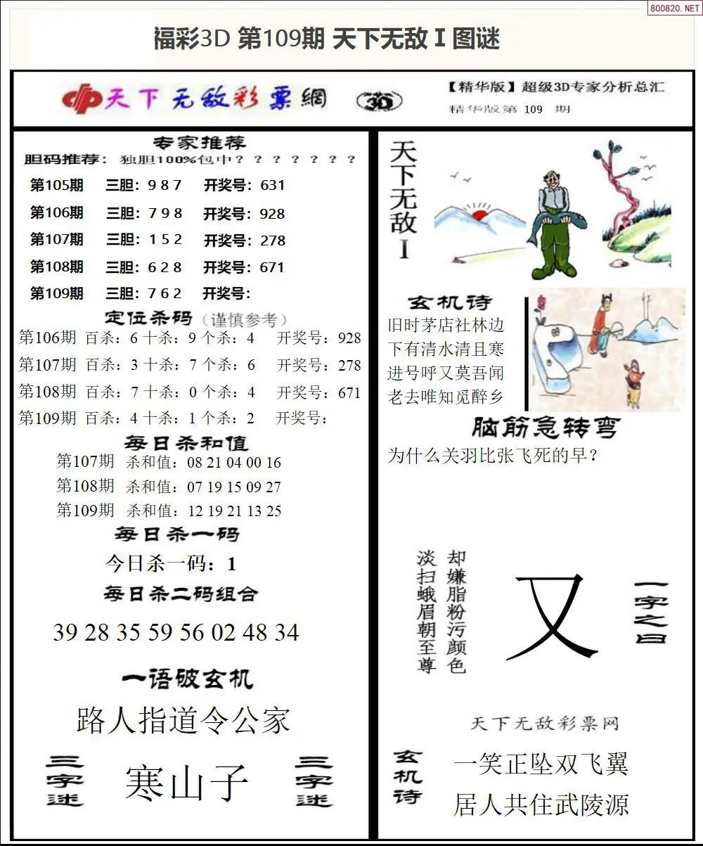 3D天下荐彩1