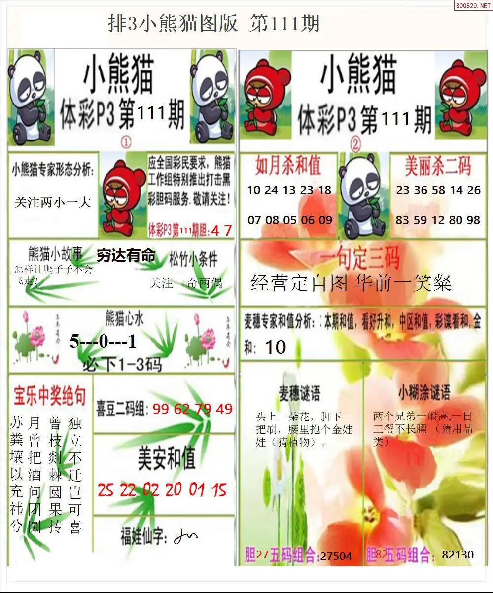 体彩p3小熊猫