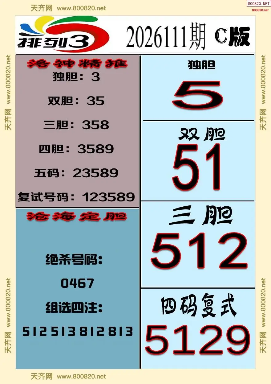 排三专家推荐C