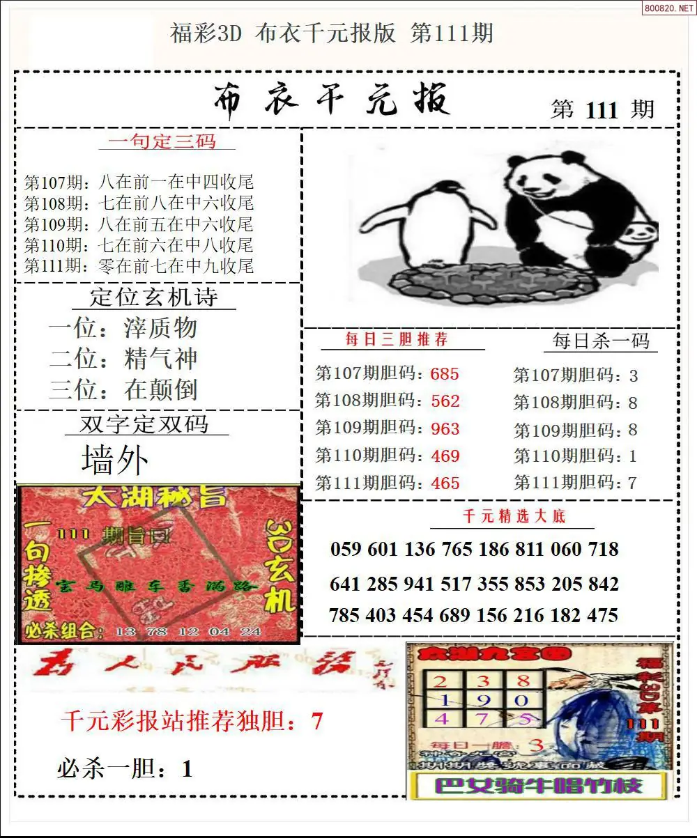 布衣千元报