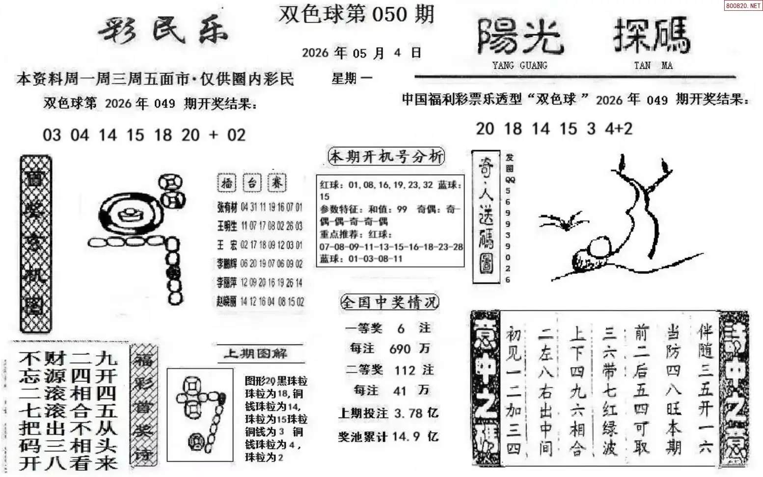 彩民乐+阳光探码图文版