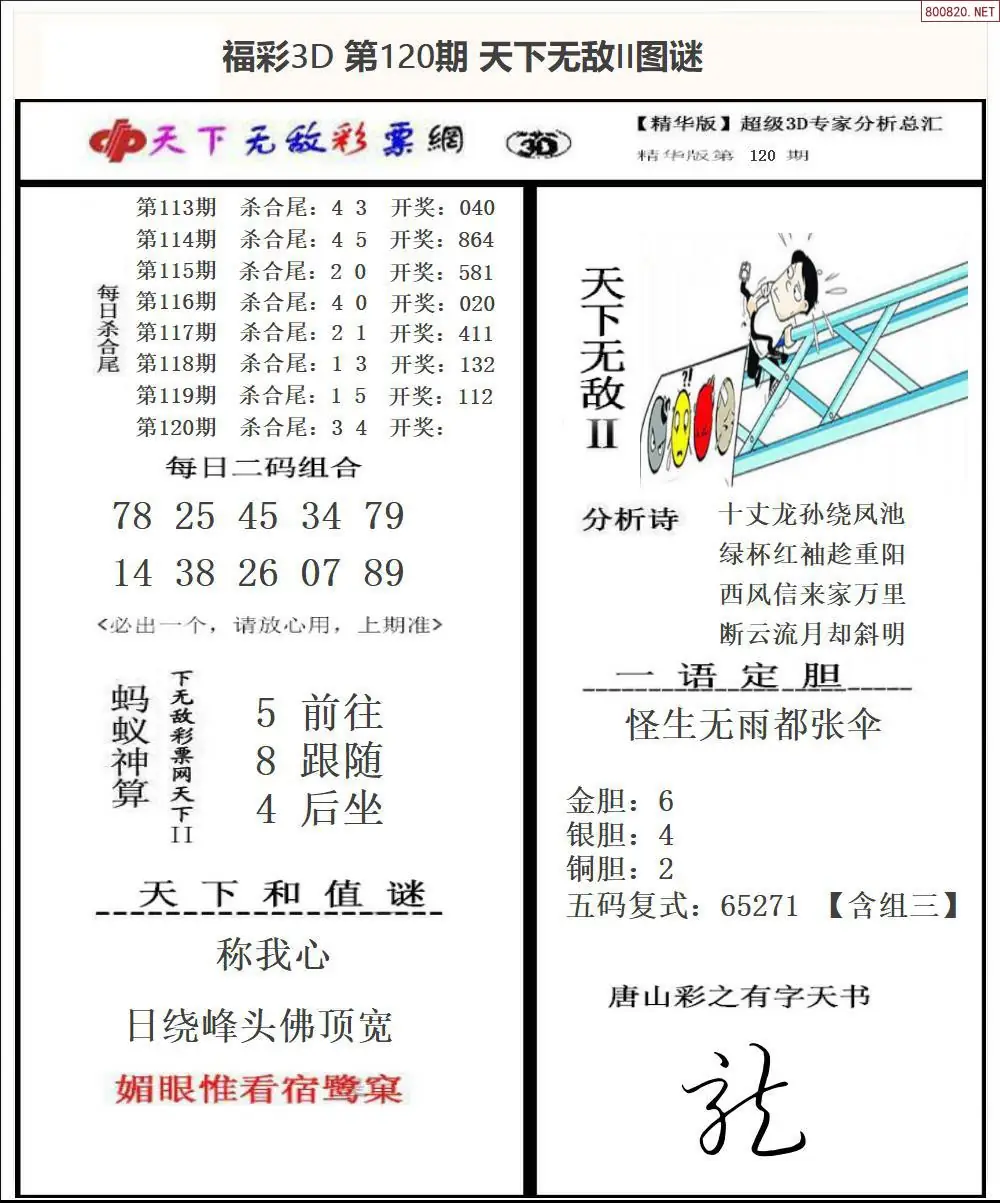 3D天下荐彩2