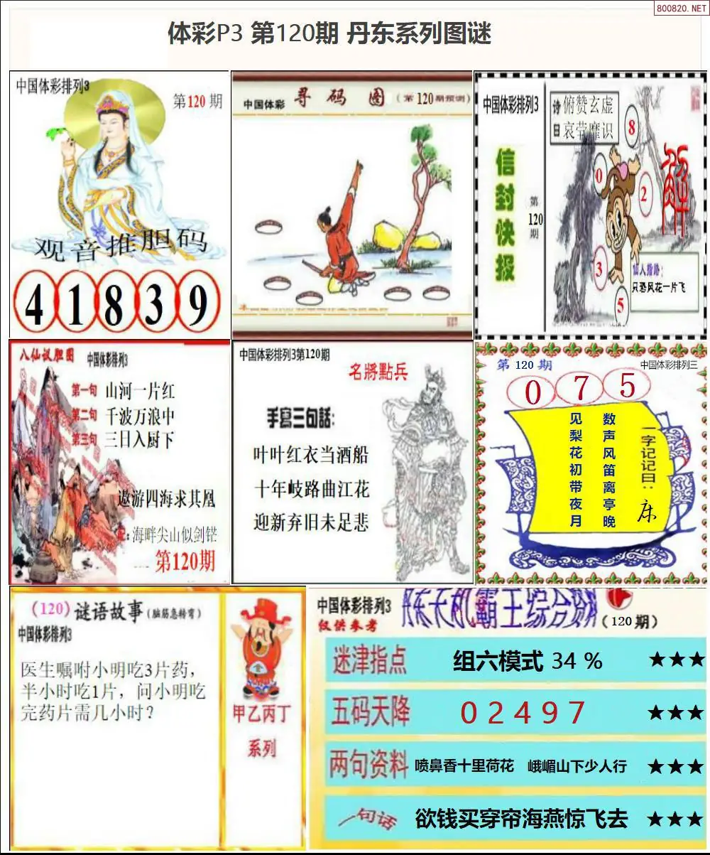 丹东P3系列图谜